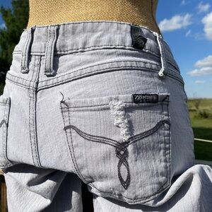 Zana Di Jeans Y2K Women’s Stretch Gray Jeans Size 9 Skinny Distressed